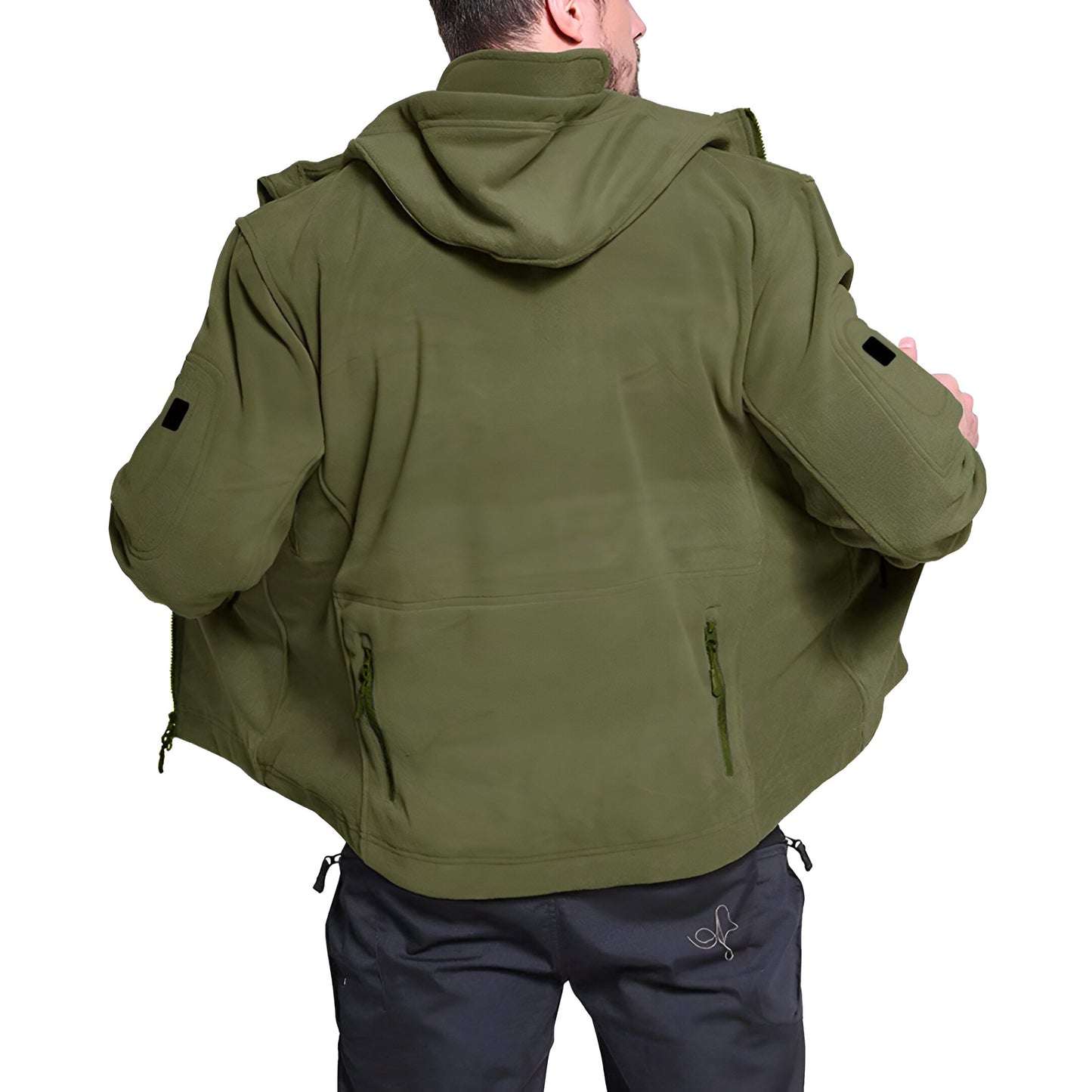 Men’s Tactical Fleece Jacket | Warm Hooded Outdoor Zip Up