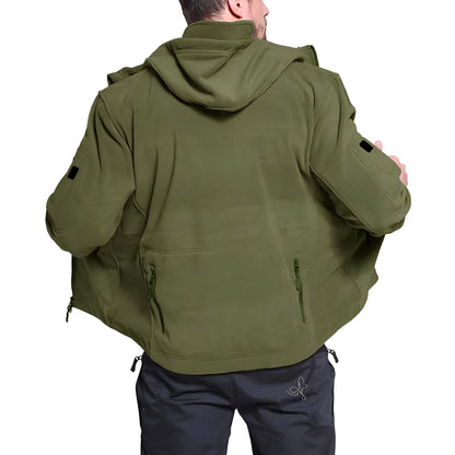 Men’s Tactical Fleece Jacket | Warm Hooded Outdoor Zip Up