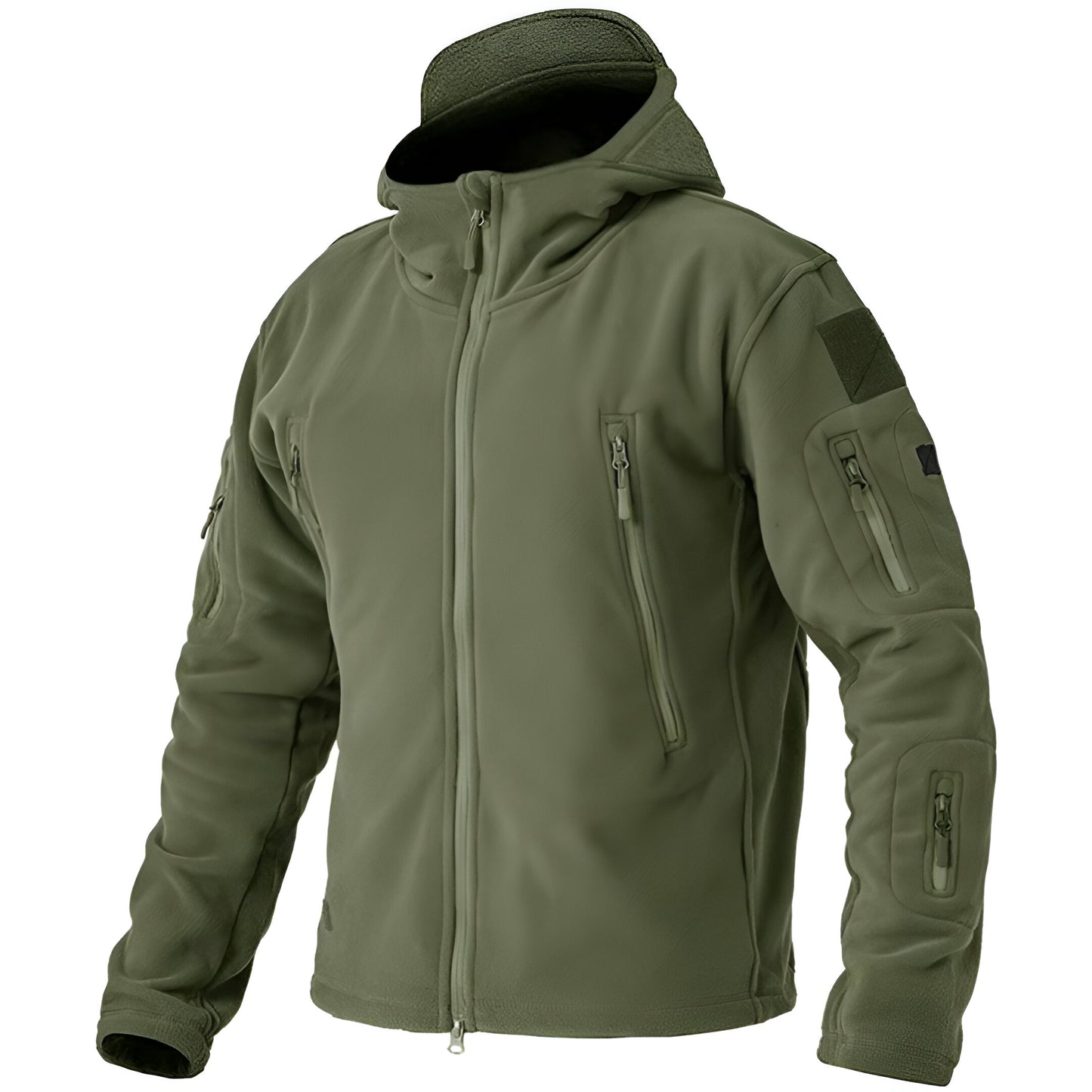 Men’s Tactical Fleece Jacket | Warm Hooded Outdoor Zip Up