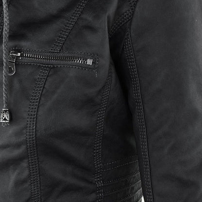 W&W - Damen Lederjacke mit Kapuze - Image 13