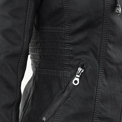 W&W - Damen Lederjacke mit Kapuze - Image 14