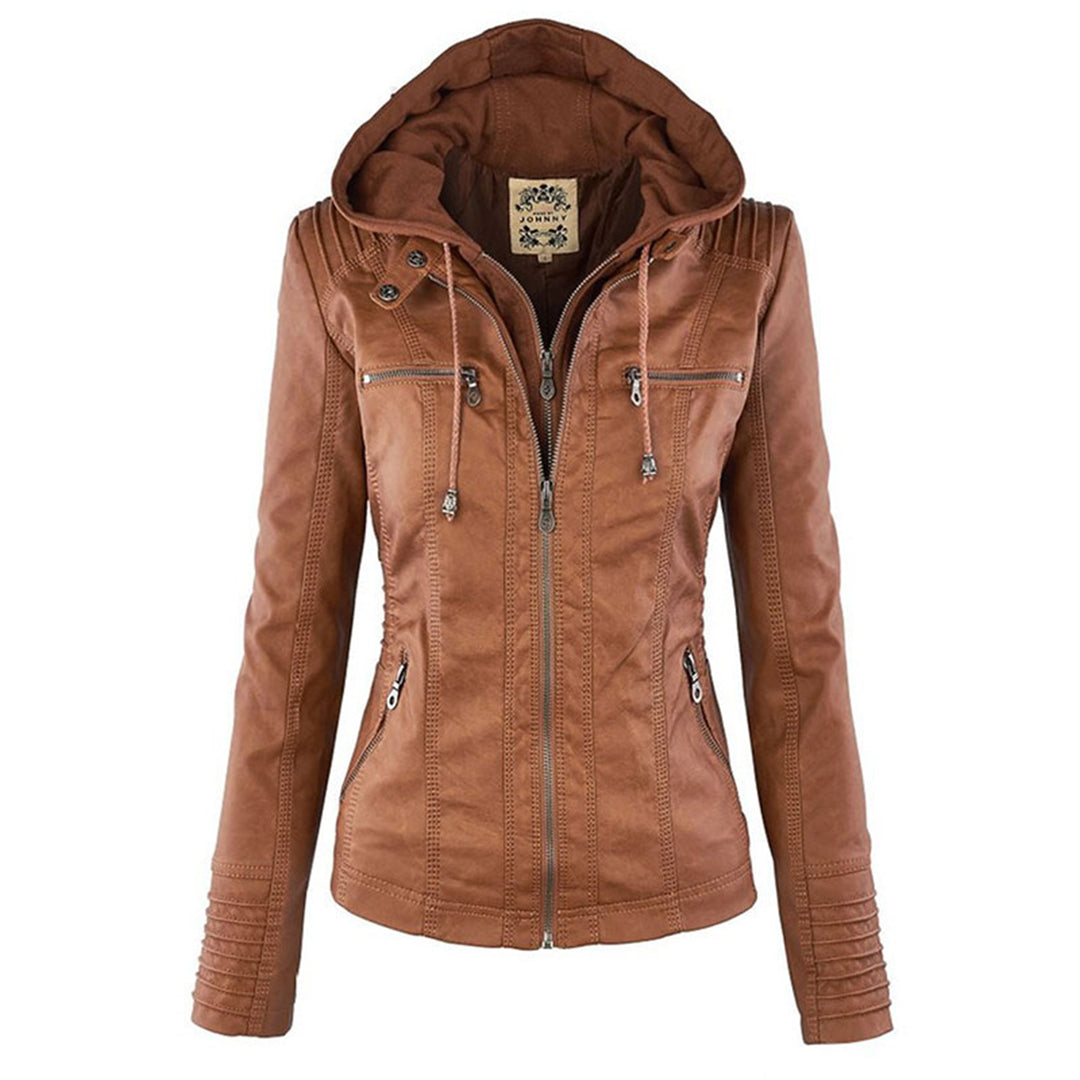 W&W - Damen Lederjacke mit Kapuze - Image 19