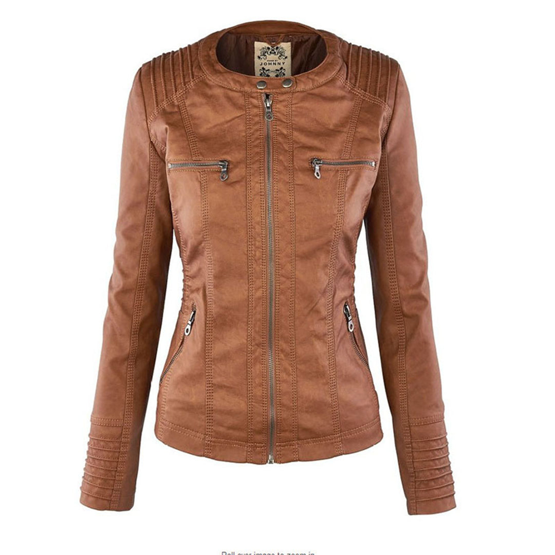 W&W - Damen Lederjacke mit Kapuze - Image 2