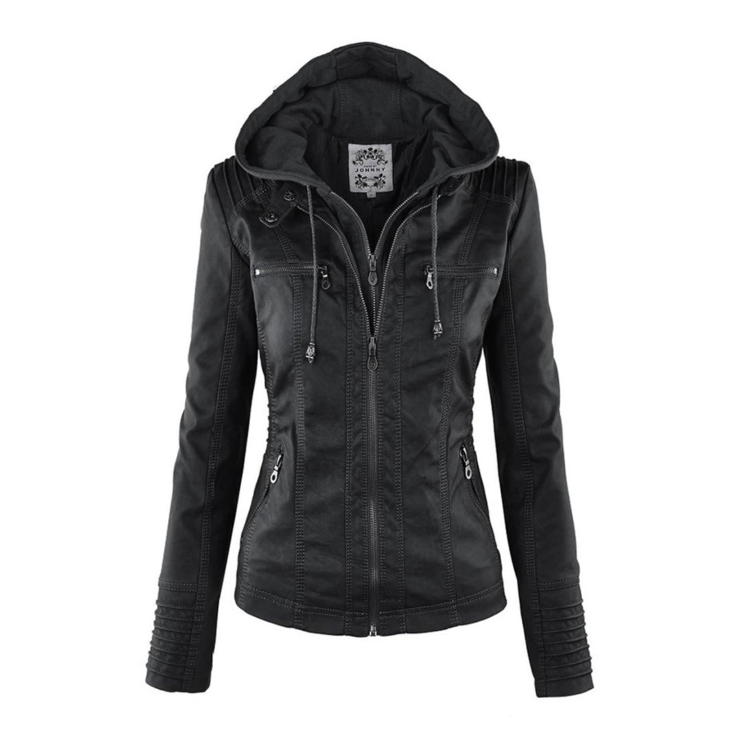 W&W - Damen Lederjacke mit Kapuze - Image 20