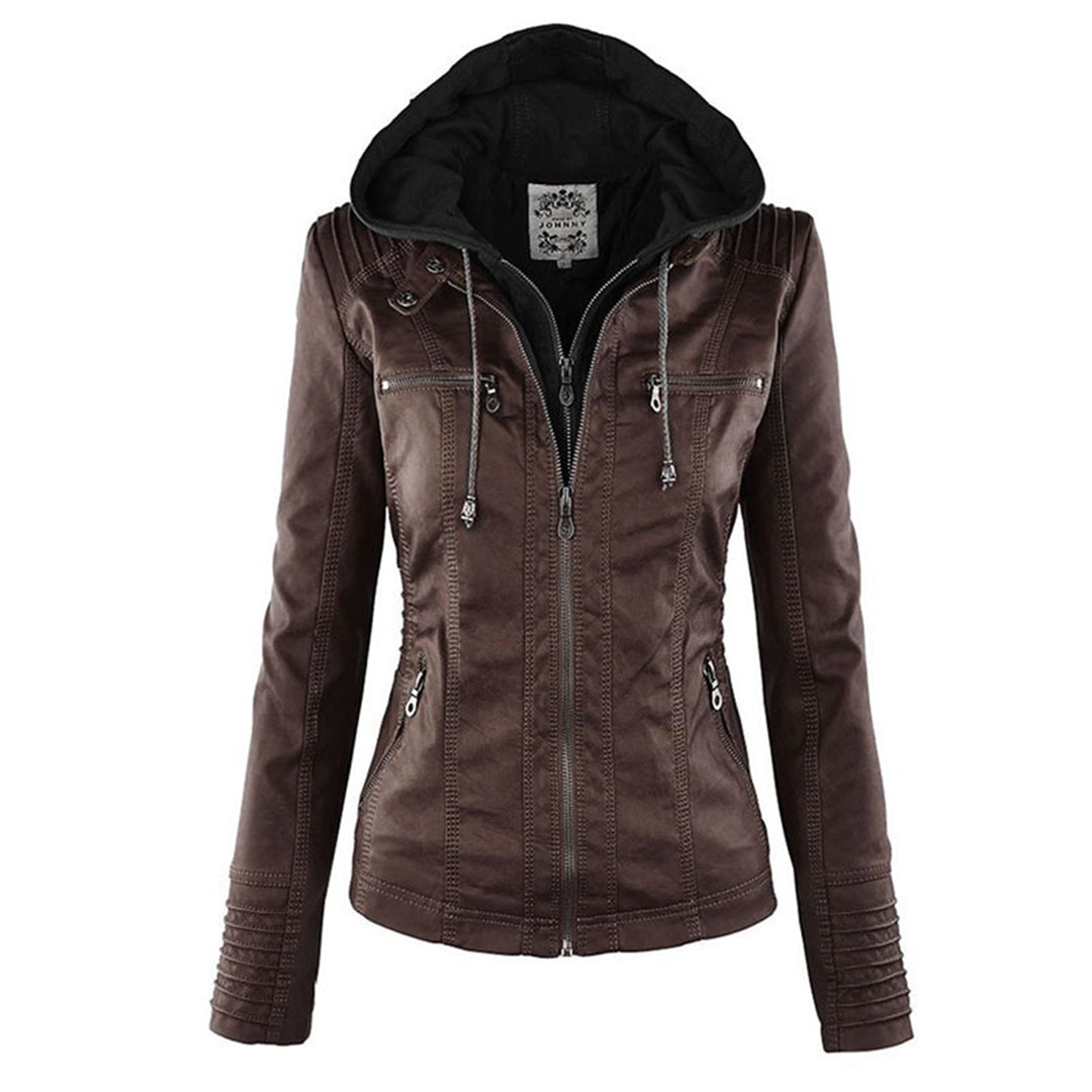 W&W - Damen Lederjacke mit Kapuze - Image 21