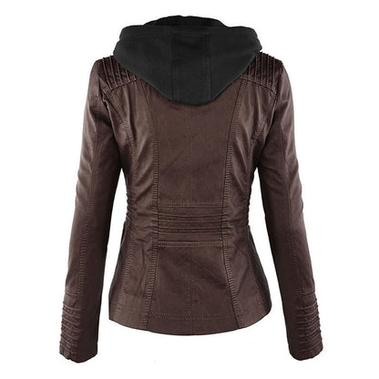 W&W - Damen Lederjacke mit Kapuze - Image 8